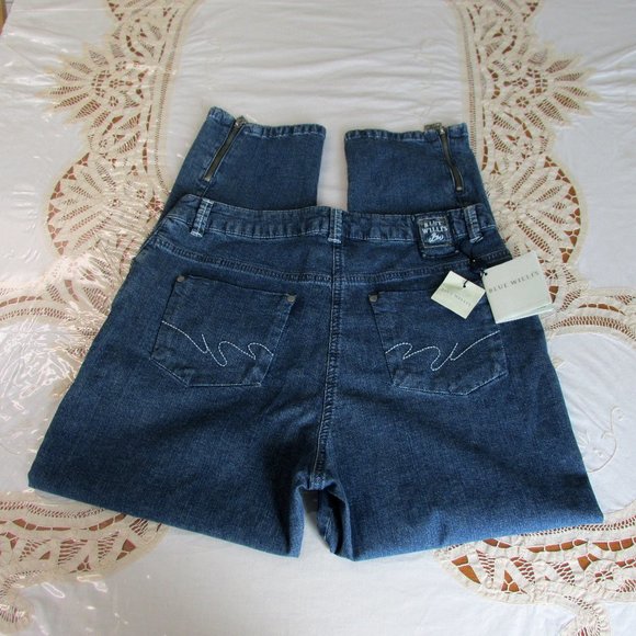 Blue Willi's Danish Design Cropped Blue Jeans Tapered Zipper Leg Danish Size 40 - Picture 6 of 16